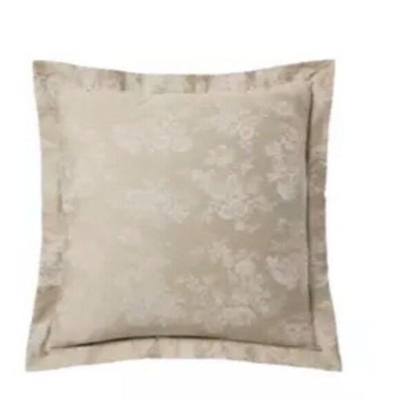 Lauren Ralph Lauren Mya European Pillow Sham Jacquard Cotton True Pearl $170 NWT - Picture 1 of 4